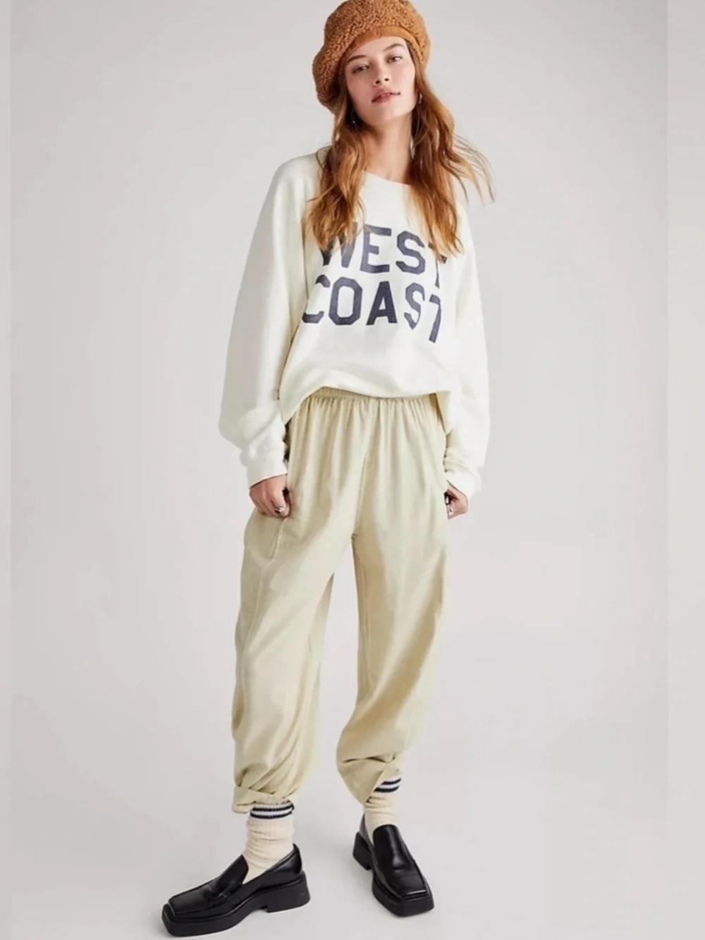 NWT Free People Preppy Poplin Pants In Birch